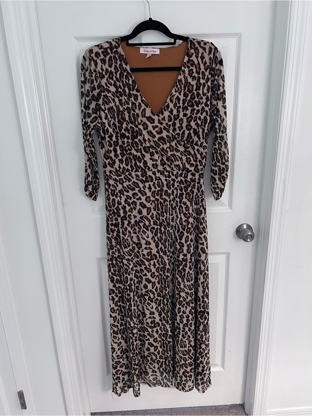 Habour & Rose Leopard Print Maxi Dress - Brown/Black  Size L